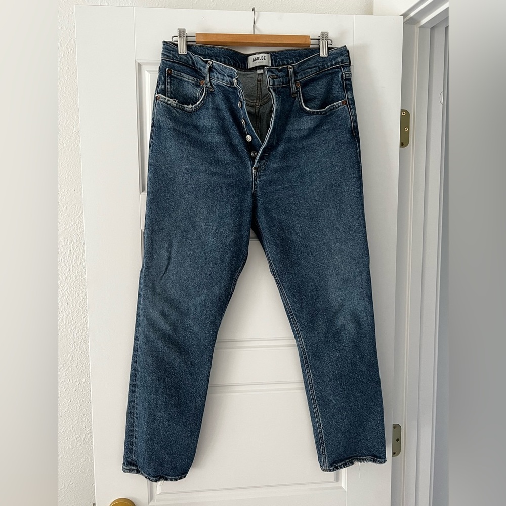 Agolde Riley High Rise Straight Crop Jeans - Picture 4 of 13